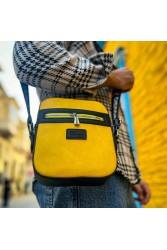 Mens Square Bag - Black Yellow - 102