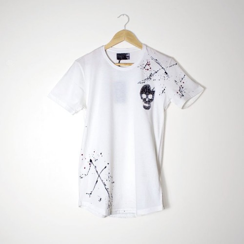Men's T-shirt - White - Skull Patterned