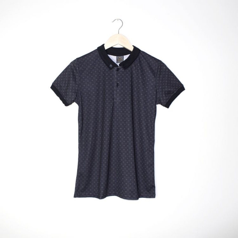 Men's Polo-Neck T-shirt - Gray