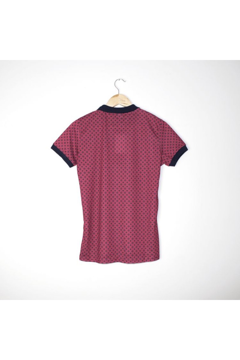 Men's Polo-Neck T-shirt - Red