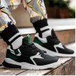 Mens Sneakers - Black White Green - DS3.1205