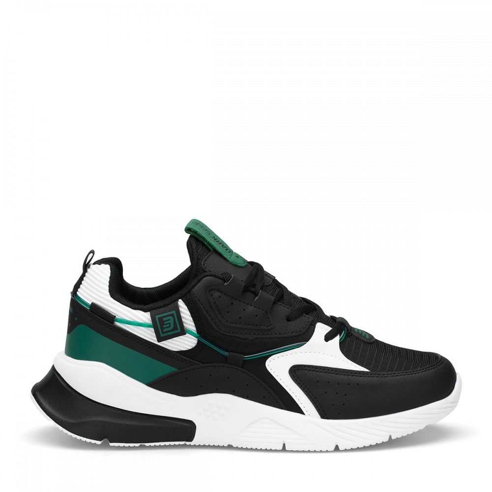 Mens Sneakers - Black White Green - DS3.1205