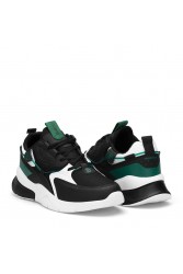 Mens Sneakers - Black White Green - DS3.1205