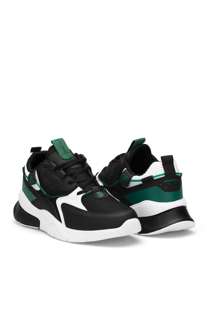 Mens Sneakers - Black White Green - DS3.1205