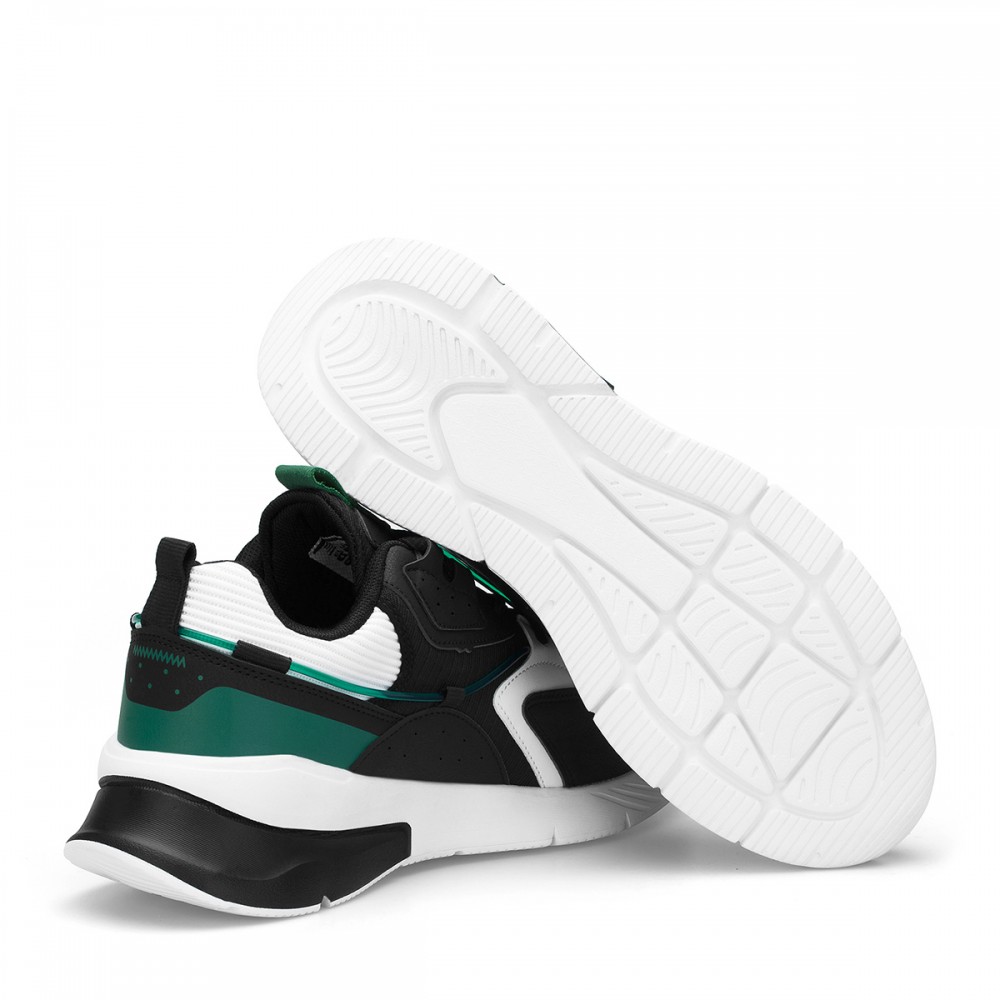 Mens Sneakers - Black White Green - DS3.1205