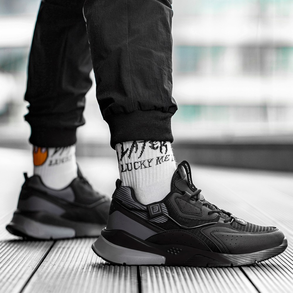 Mens Sneakers - Black Gray- DS3.1205