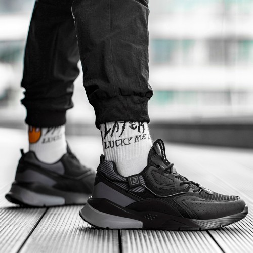 Mens Sneakers - Black Gray- DS3.1205