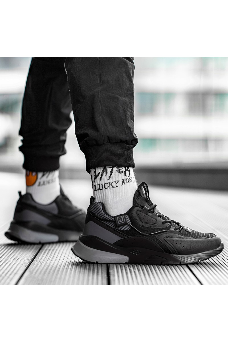 Mens Sneakers - Black Gray- DS3.1205