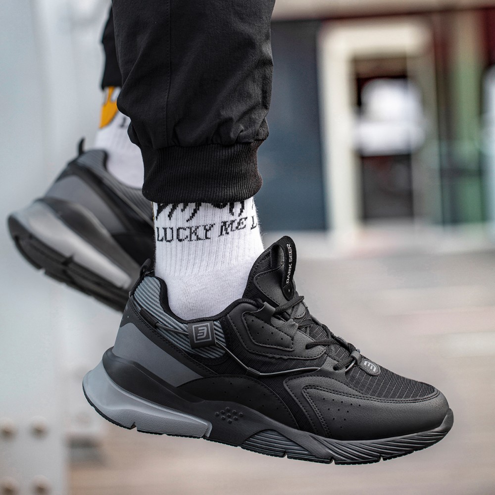 Mens Sneakers - Black Gray- DS3.1205