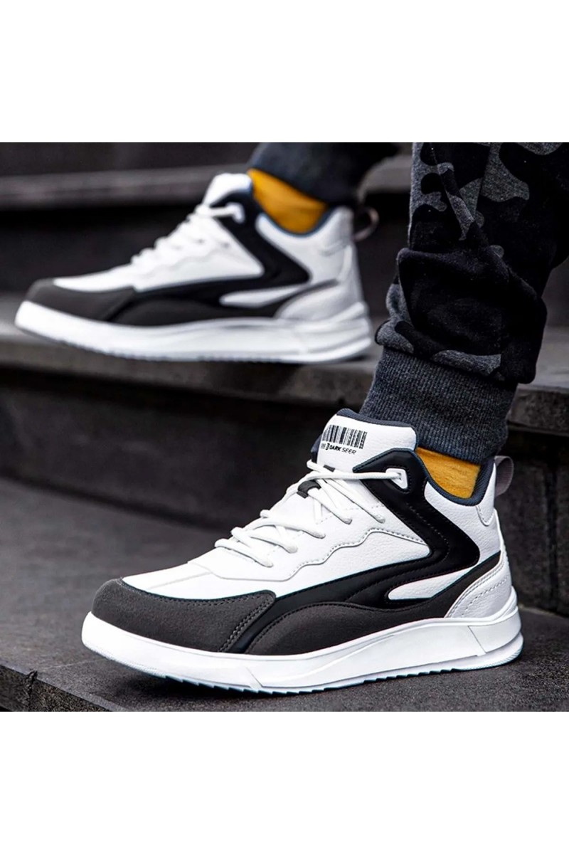 Mens High Top Sneakers - White Gray - DS3.1204