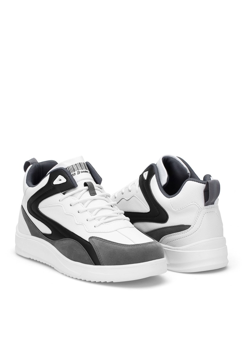 Mens High Top Sneakers - White Gray - DS3.1204