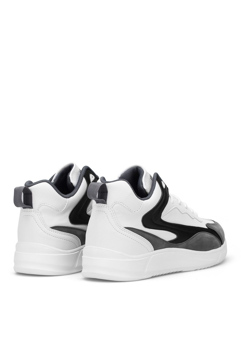Mens High Top Sneakers - White Gray - DS3.1204