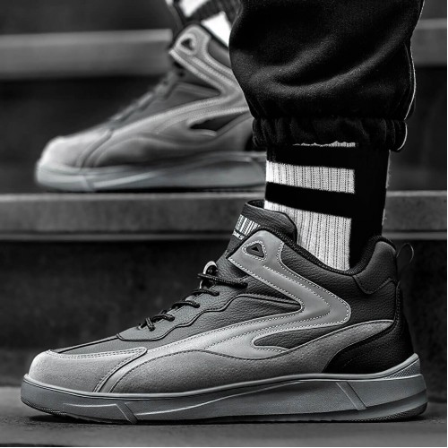 Mens High Top Sneakers - Black Gray - DS3.1204