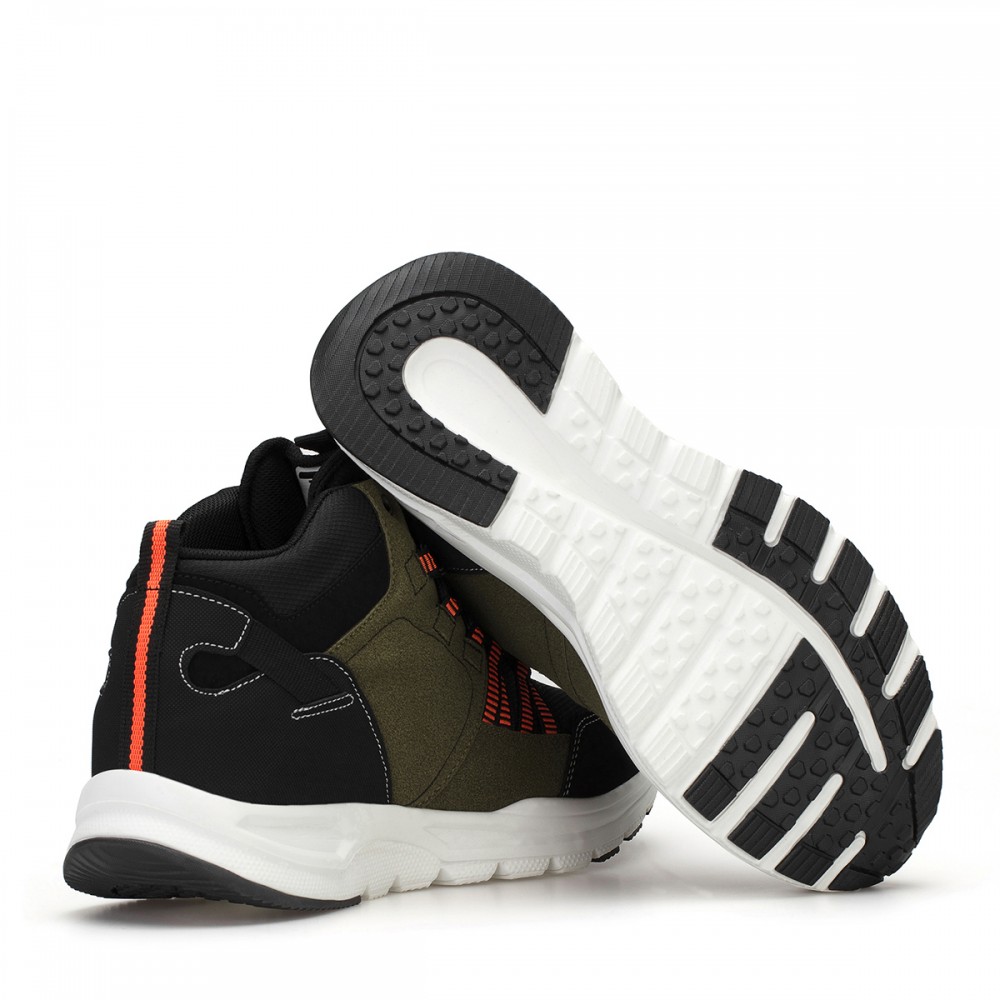 Mens High Top Sneakers - Black Khaki Orange - DS3.1258