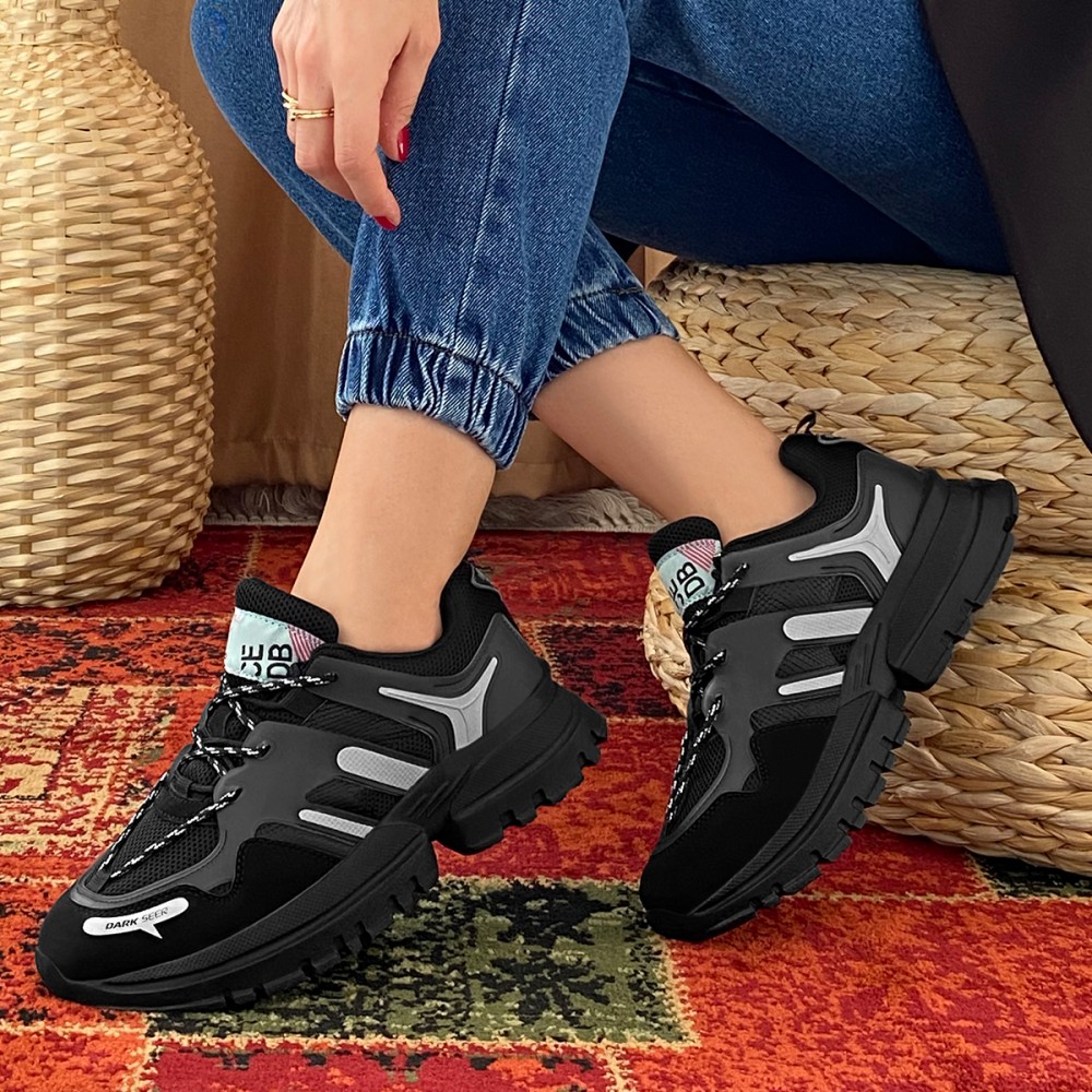 Women’s Sneakers -  Black Silver - DS3.5154