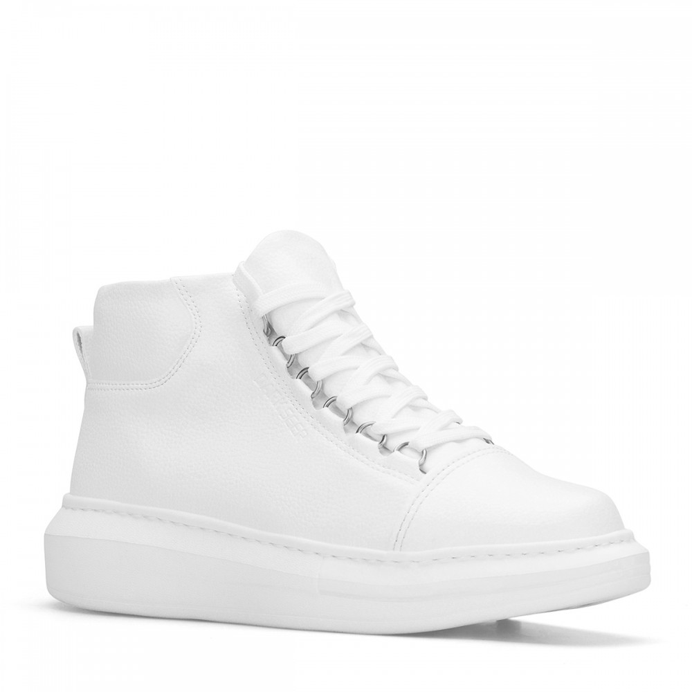 Men's High Top Sneakers - White - Enzo