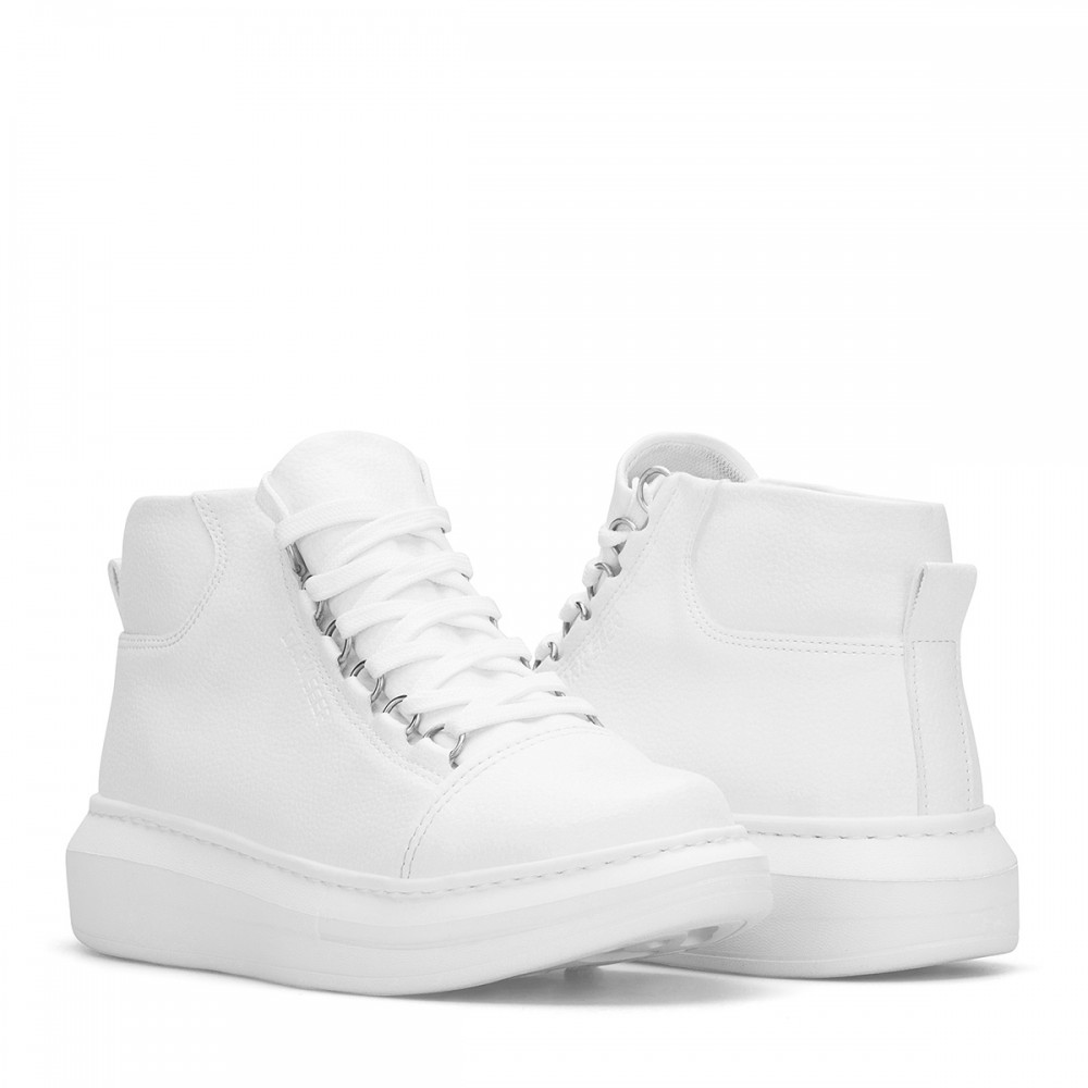 Men's High Top Sneakers - White - Enzo