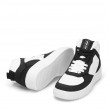 Women's High Top Sneakers - White Black - DS Maya