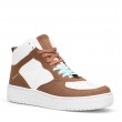 Women's High Top Sneakers - White Tan - DS Maya