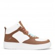 Women's High Top Sneakers - White Tan - DS Maya