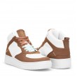 Women's High Top Sneakers - White Tan - DS Maya