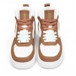 Women's High Top Sneakers - White Tan - DS Maya