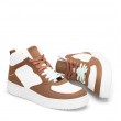 Women's High Top Sneakers - White Tan - DS Maya