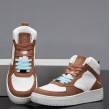 Women's High Top Sneakers - White Tan - DS Maya