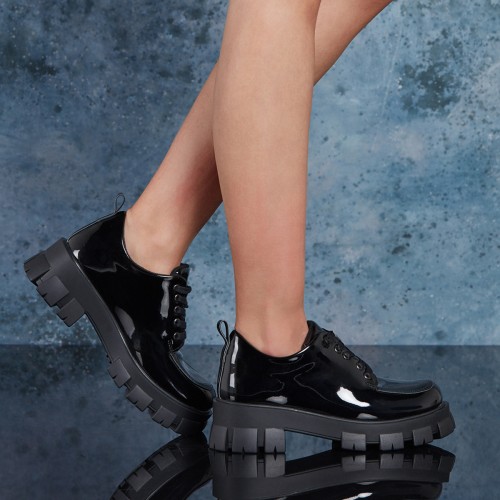 Women's Boots -Black Patent Leather- DS.MKA226
