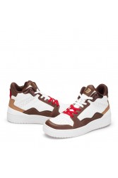 Women's High Top Sneakers - White Tan - DS Violet