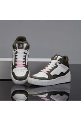 Women's High Top Sneakers - White Green - DS Violet