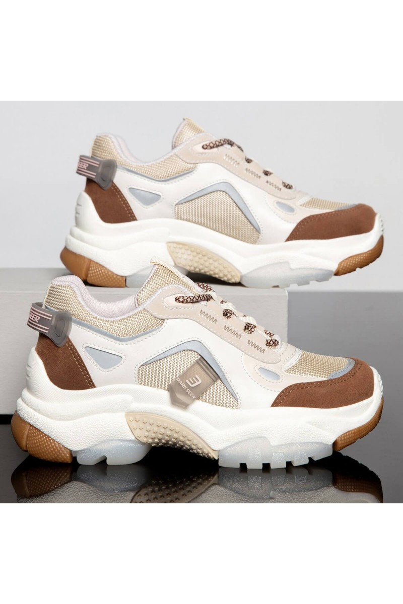 Womens Sneakers - Beige Tan - Linda