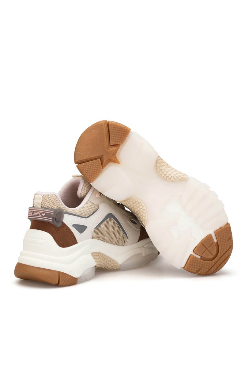 Womens Sneakers - Beige Tan - Linda