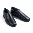 Mens Genuine Leather Loafer Shoes - Black - 010