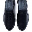 Mens Genuine Leather Loafer Shoes - Black - 010