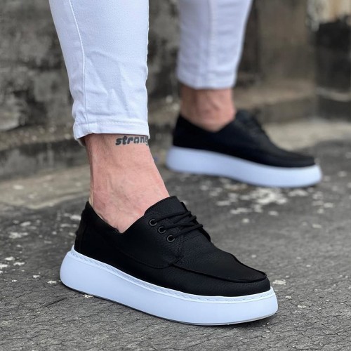 Men’s Casual Shoes - Black White - 508