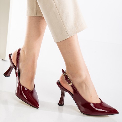 Mid Heel Shoes - Reya - Red