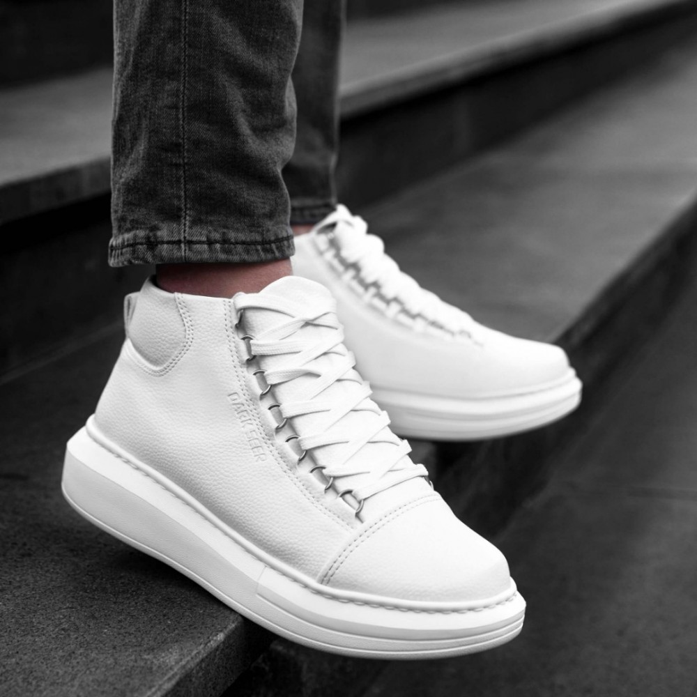 Men's High Top Sneakers - White - Enzo