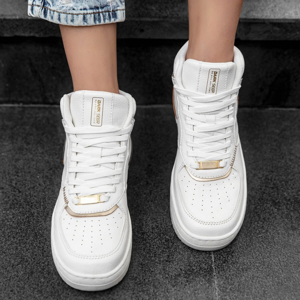 Women's High Top Sneakers - White - DS Maya