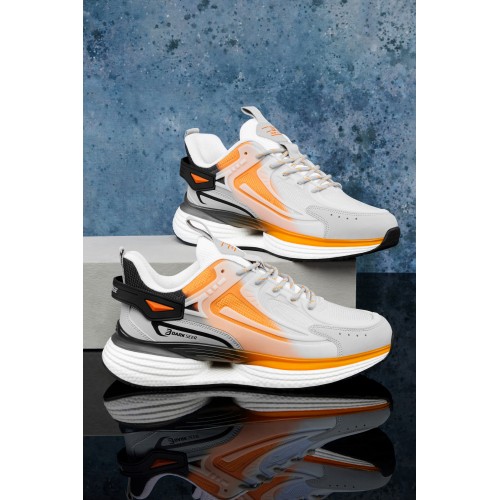 Mens Sneakers - Gray Orange - DS.ENIGMA