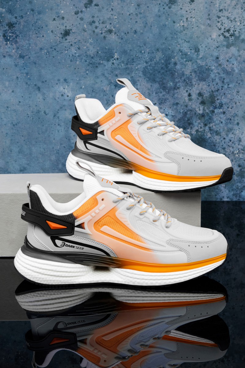 Mens Sneakers - Gray Orange - DS.ENIGMA