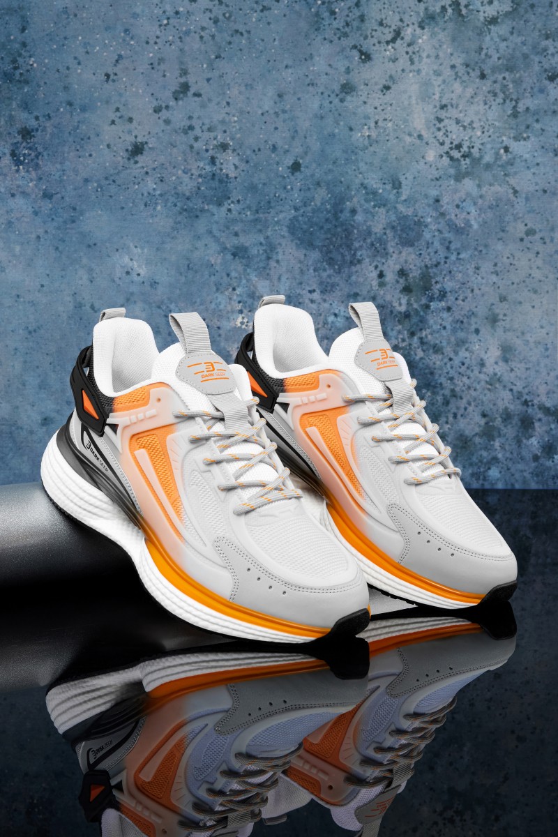 Mens Sneakers - Gray Orange - DS.ENIGMA