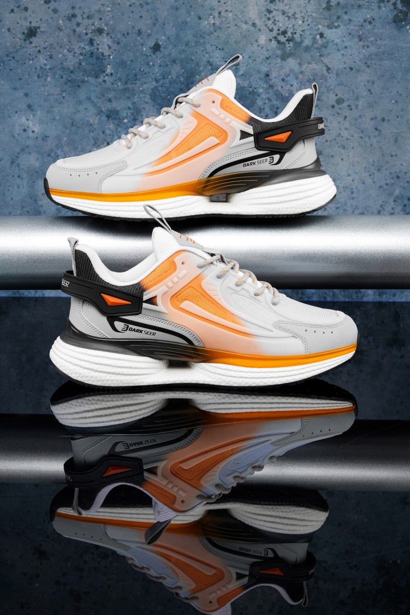 Mens Sneakers - Gray Orange - DS.ENIGMA
