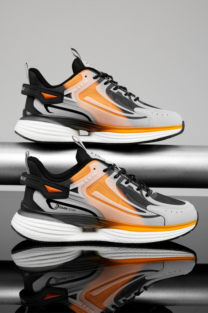 Mens Sneakers - Black Orange - DS.ENIGMA