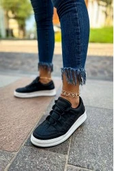 Womens Sneakers - Black White - 040