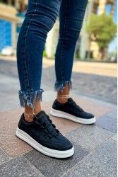 Womens Sneakers - Black White - 040