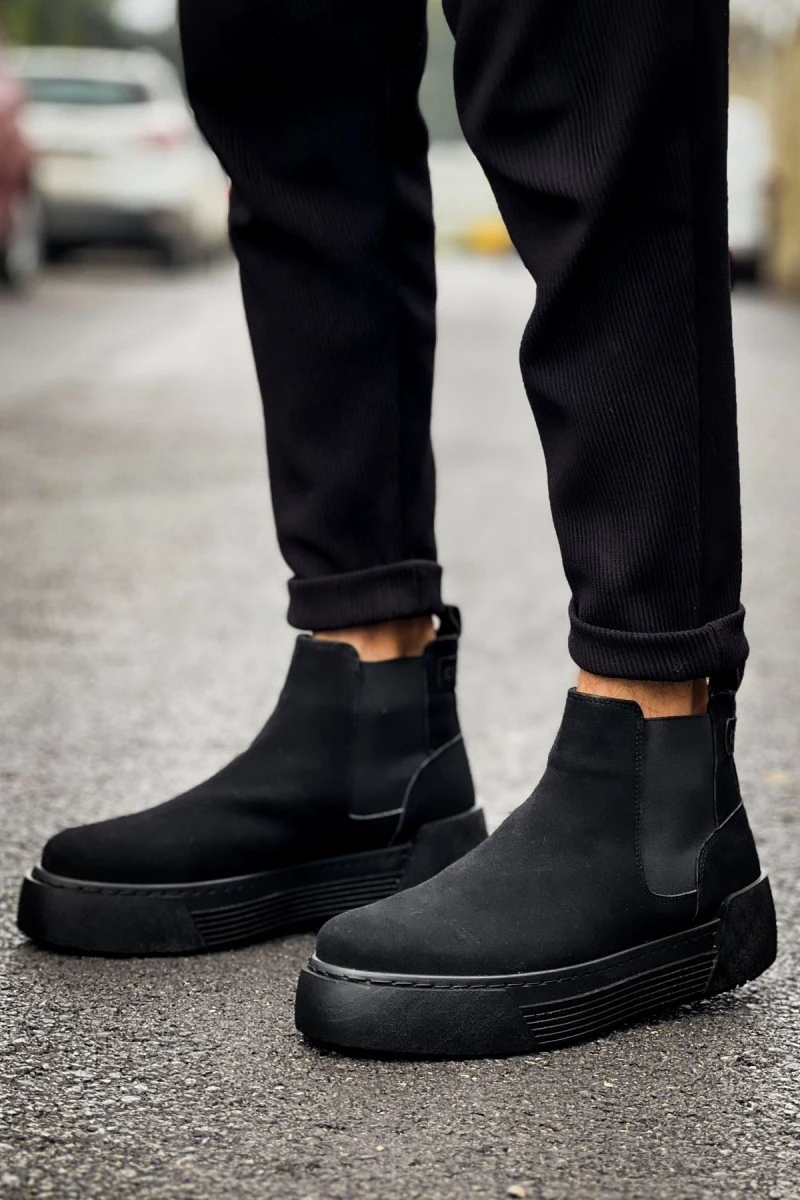 Mens Boots - Black Suede - 069
