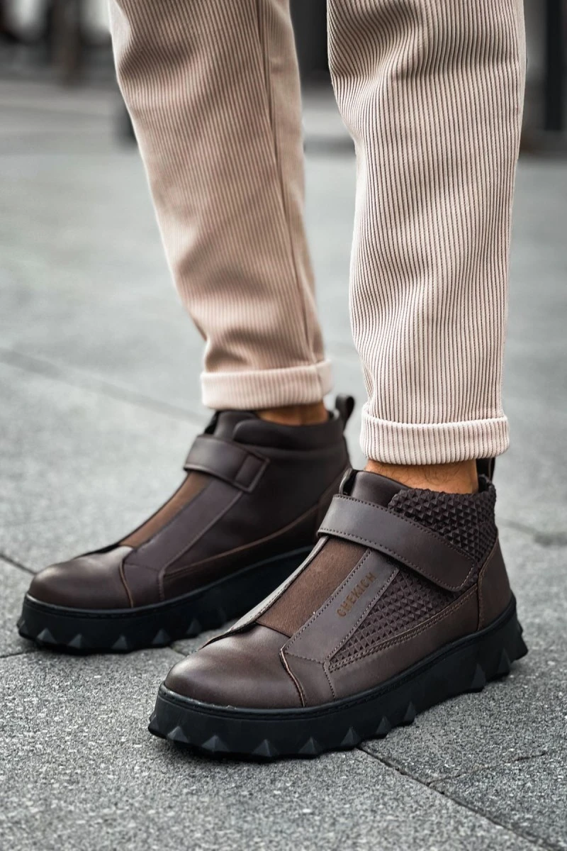 Mens High Top Sneakers - Brown - 103