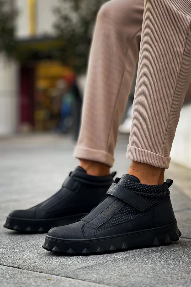 Mens High Top Sneakers - Black - 103