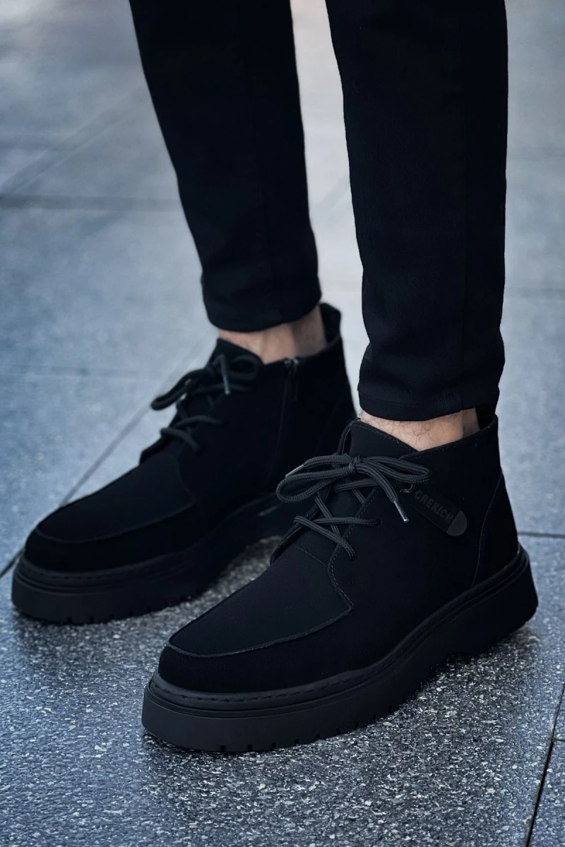 Mens Boots - Black Suede - 213